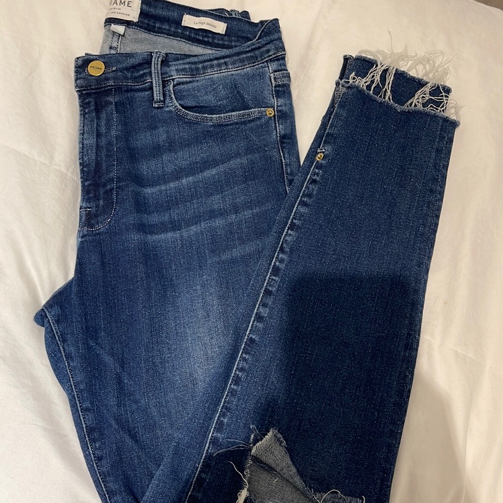 FRAME “Le High” skinny stretch denim.